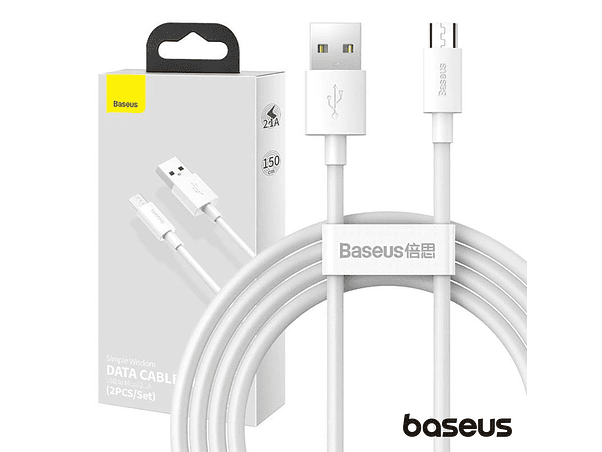 CONJUNTO 2 CABOS USB-A / MICROUSB MACHO 1.5M BASEUS 1