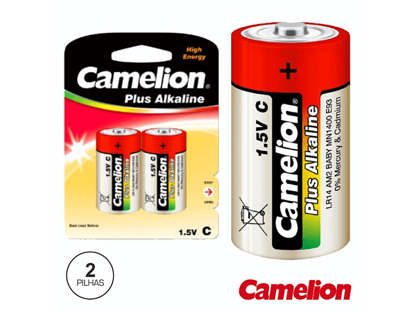 PILHA ALCALINA LR14/C 1.5V 2X BLISTER CAMELION 1