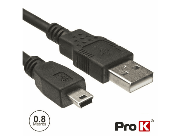 CABO USB-A 2.0 MACHO / MINI USB-B MACHO 0.8M PROK 1