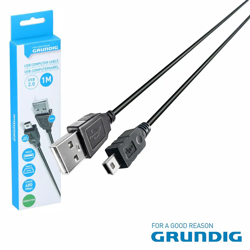 CABO USB-A 2.0 MACHO / MINI USB-B MACHO 1M GRUNDIG 1