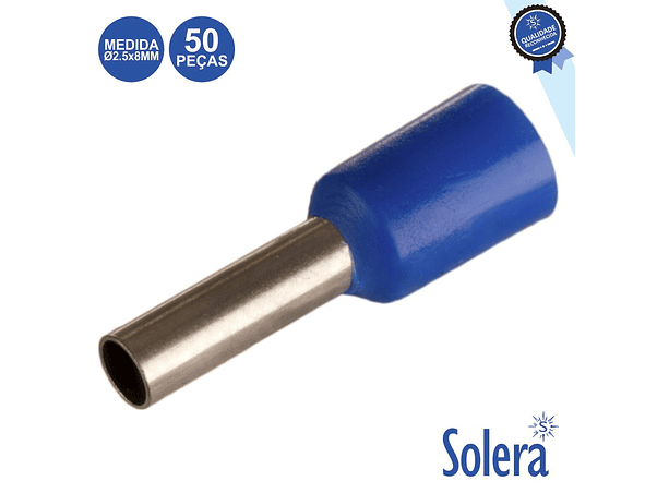TERMINAL PONTEIRA ISOLADO ATÉ 2.5X8MM 50X AZUL SOLERA 1