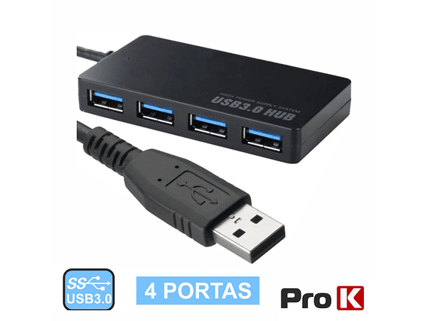 HUB USB 3.0 COM 4 PORTAS USB 3.0 PROK 1