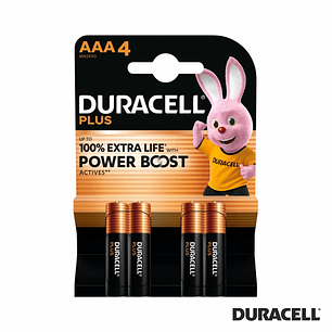 PILHA ALCALINA LR03/AAA 1.5V 4X PLUS POWER BOOST DURACELL