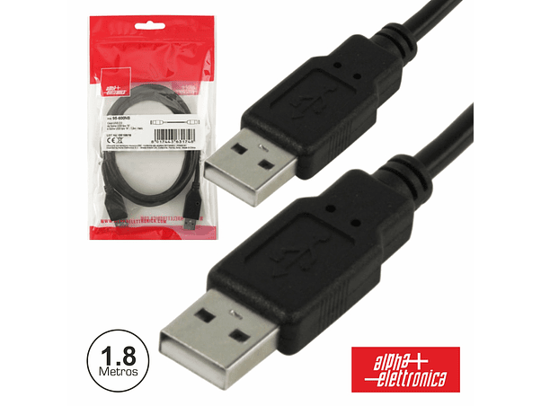 CABO USB-A 2.0 MACHO / USB-A MACHO 1.8M 1