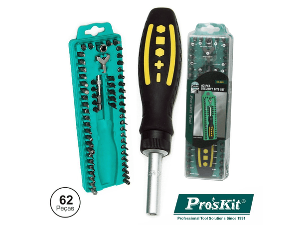 CONJUNTO DE CHAVE ROQUETE COM 62 BITS E EXTENSOR PROSKIT 1