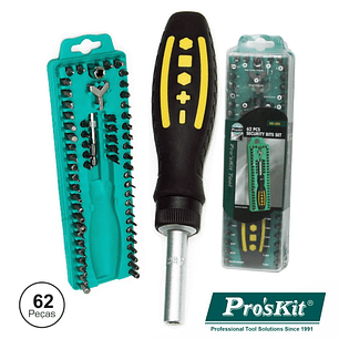 CONJUNTO DE CHAVE ROQUETE COM 62 BITS E EXTENSOR PROSKIT
