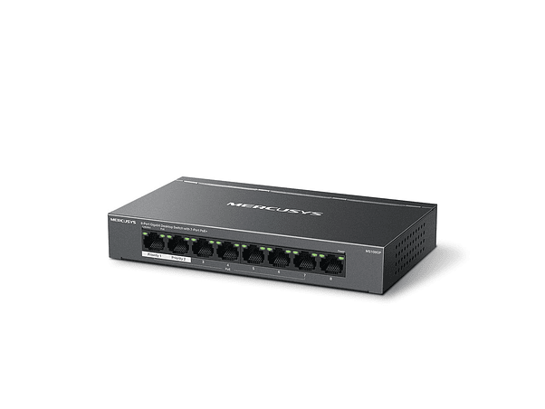 SWITCH DE REDE METÁLICO ETHERNET 1GB/S 8 PORTAS RJ45 POE+ 1