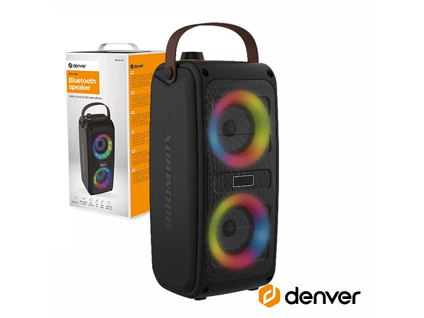 COLUNA BLUETOOTH PORTÁTIL 2X5W AUX/USB/SD/MIC DENVER 1