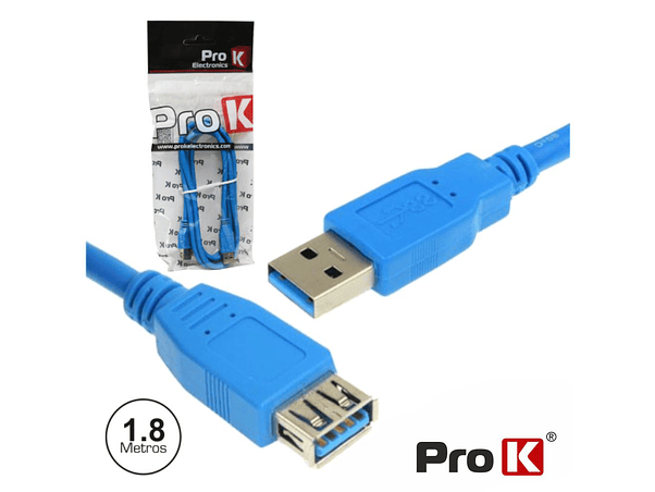 CABO USB-A 3.0 MACHO / USB-A FÊMEA 1.8M PROK 1