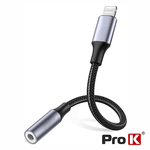 CABO ADAPTADOR LIGHTNING MACHO / JACK 3.5MM FÊMEA PROK