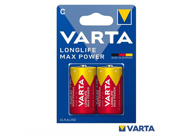 PILHA ALCALINA LR14/C 1.5V 2X LONGLIFE MAX POWER VARTA 1