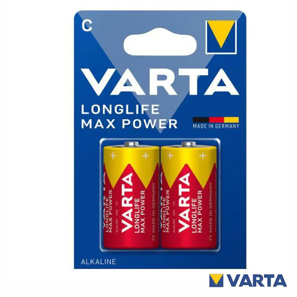 PILHA ALCALINA LR14/C 1.5V 2X LONGLIFE MAX POWER VARTA 1