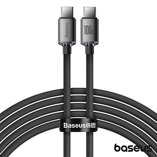 CABO USB-C MACHO PARA USB-C MACHO 100W 2M CRYSTAL SHINE BASEUS