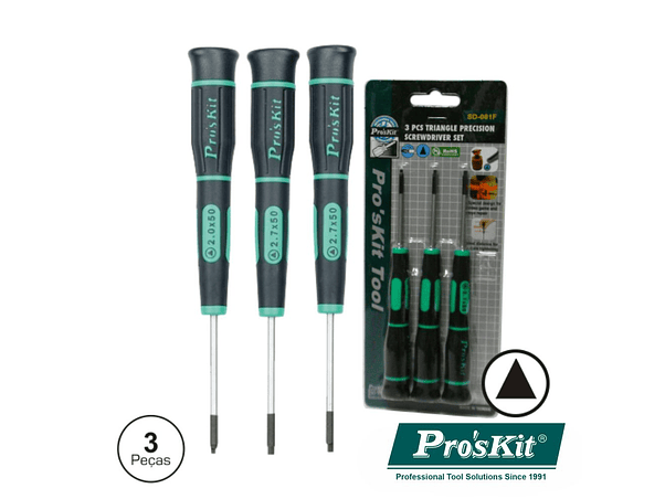 CONJUNTO DE 3 CHAVES TRIÂNGULARES DE PRECISÃO PROSKIT 1
