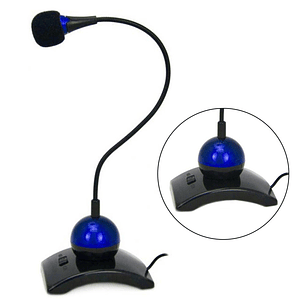 MICROFONE MESA POR JACK 3.5MM AZUL