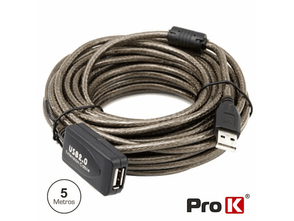 CABO USB-A 2.0 MACHO / USB-A FÊMEA AMPLIFICADO 5M PROK 1
