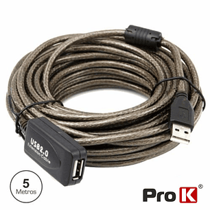 CABO USB-A 2.0 MACHO / USB-A FÊMEA AMPLIFICADO 5M PROK