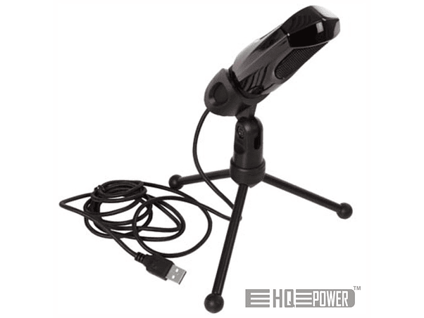MICROFONE USB COM SUPORTE DE MESA HQ POWER 1