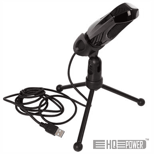 MICROFONE USB COM SUPORTE DE MESA HQ POWER