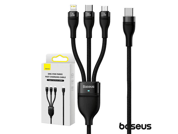 CABO USB-C PARA MICROUSB/USB-COMLIGHTNING MACHO 1.5M 100W 1