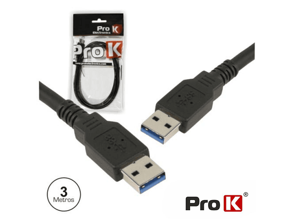 CABO USB-A 3.0 MACHO / USB-A MACHO 3M PROK 1