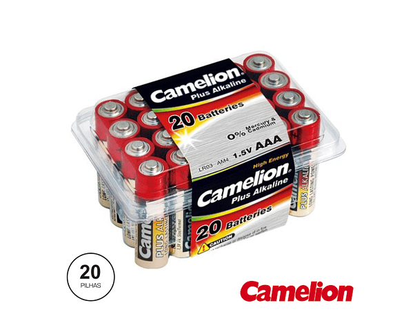 PILHA ALCALINA LR03/AAA 1.5V 20X BLISTER CAMELION 1