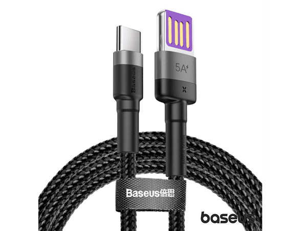 CABO USB HW QC /  USB-C 5A 1M 40W PRETO BASEUS 1