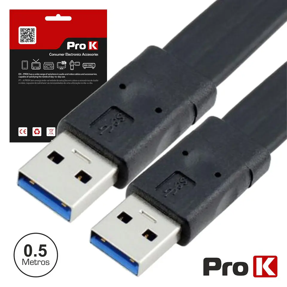 CABO USB-A 3.0 MACHO / MACHO 0.5M PROK 1