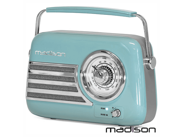 RÁDIO FM/AUX/BT/USB EXTRA BASS VINTAGE 30W VERDE MADISON 1