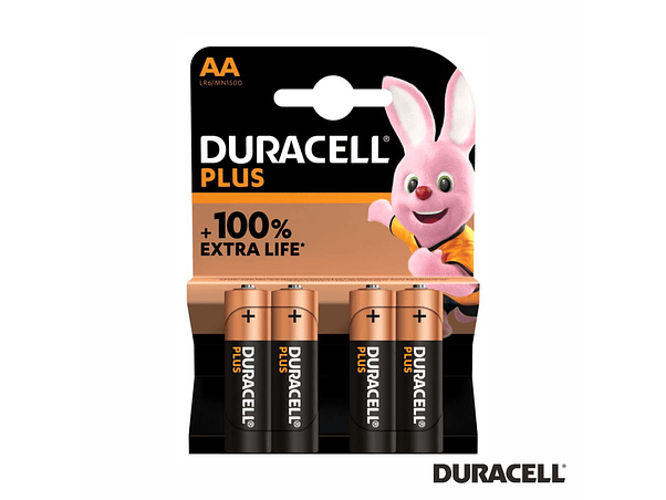 PILHA ALCALINA LR6/AA 1.5V 4X BLISTERPLUS 100% POWER DURACEL 1