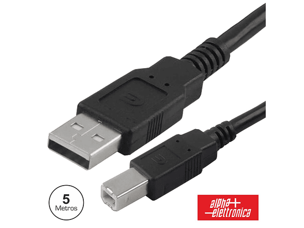 CABO USB-A 2.0 MACHO / USB-B MACHO 5M 1