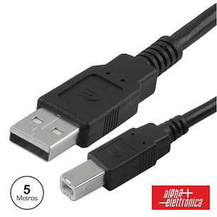 CABO USB-A 2.0 MACHO / USB-B MACHO 5M