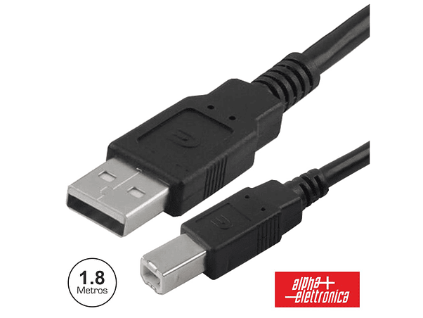 CABO USB-A 2.0 MACHO / USB-B MACHO 1.8M PRETO 1