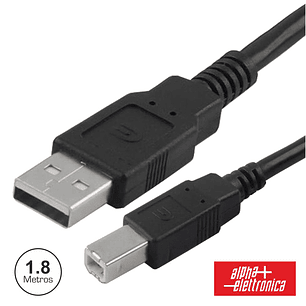 CABO USB-A 2.0 MACHO / USB-B MACHO 1.8M PRETO