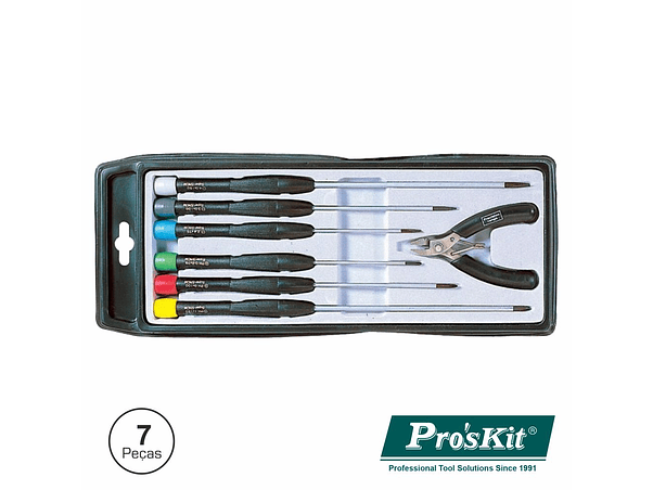 CONJUNTO DE 6 CHAVES E 1 ALICATE CORTE PROSKIT 1