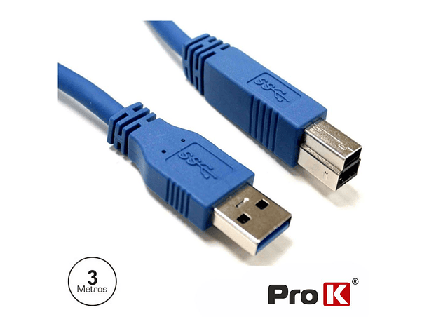 CABO USB-A 3.0 MACHO / USB-B MACHO 3M PROK 1