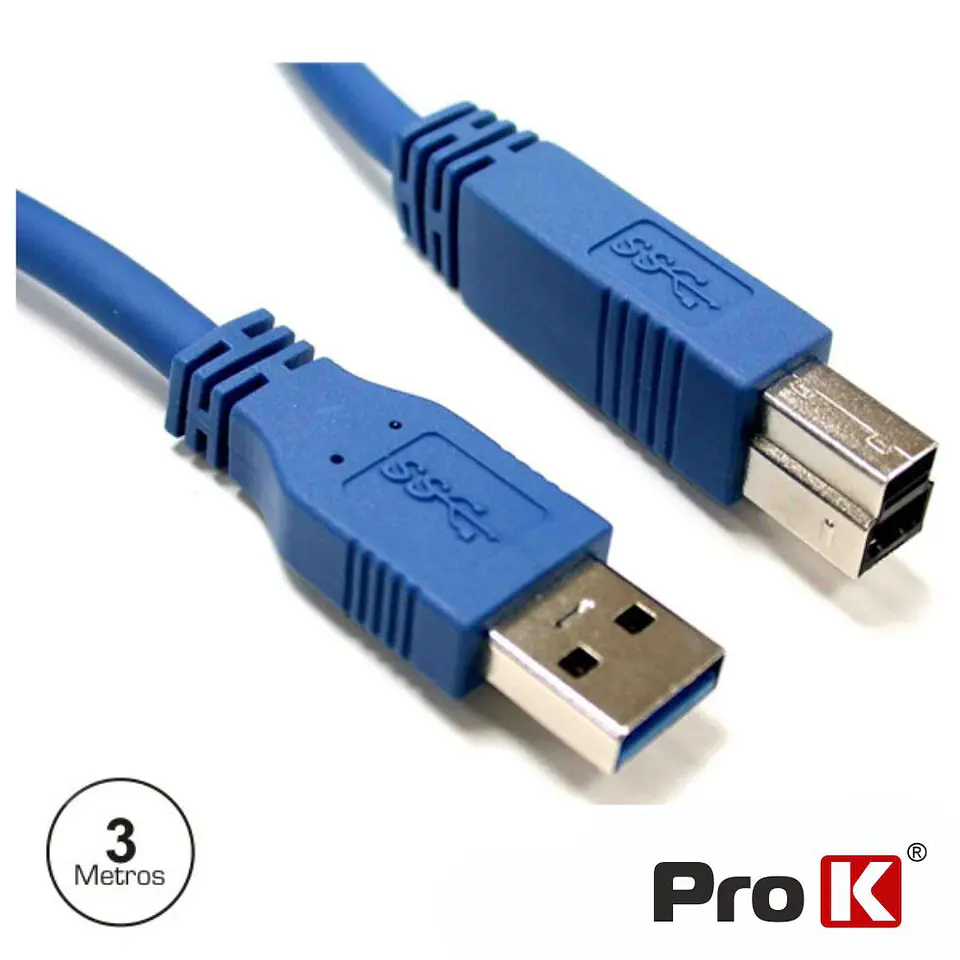CABO USB-A 3.0 MACHO / USB-B MACHO 3M PROK 1