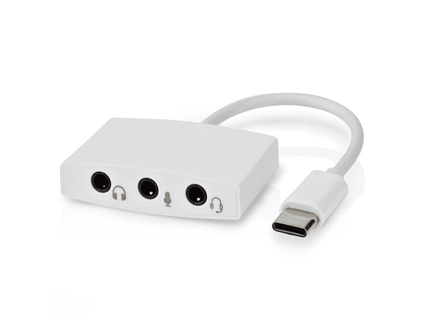 ADAPTADOR PLACA SOM USB-C COM 3 FICHAS JACK 3.5MM 1