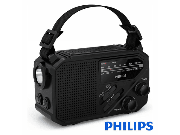 RÁDIO PORTÁTIL AM/FM/SW/BT/SD PAINEL SOLAR DÃ­NAMO PHILLIPS 1
