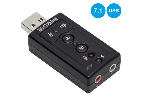 PLACA DE SOM USB 7.1 COM 2 FICHAS JACK 1
