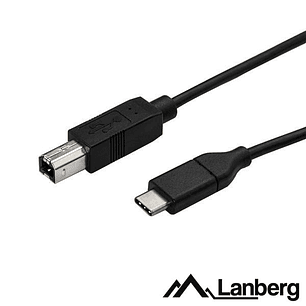 CABO USB-C 2.0 MACHO / USB-B MACHO 3M LANBERG