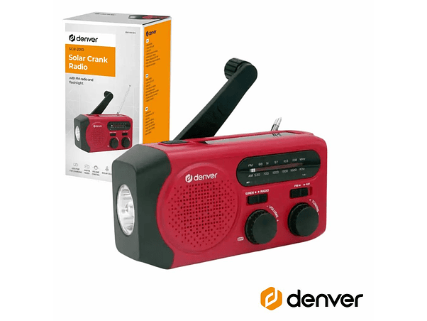 RÁDIO PORTÁTIL AM/FM PAINEL SOLAR DÃ­NAMO DENVER 1