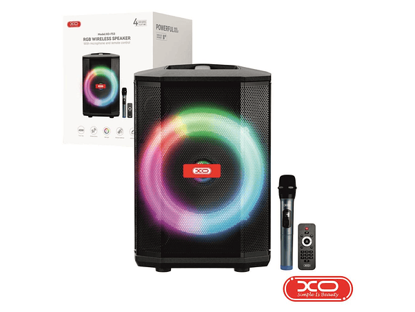 COLUNA AMPLIFICADA USB/MICROSD/LED RGB/BT/FM/AUX TWS XO 1