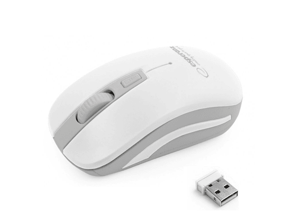RATO ÓPTICO 800/1200/1600 DPI SEM FIOS 2.4GHZ BRANCO/CINZENTO 1