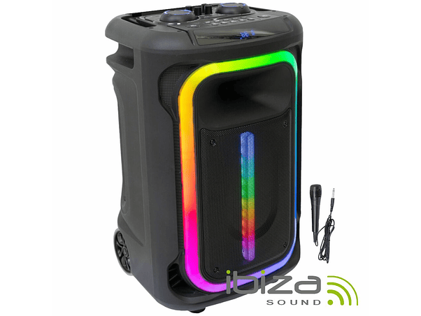 COLUNA BLUETOOTH PORTÁTIL 500W USB/BT/SD/AUX TWS LED IBIZA 1