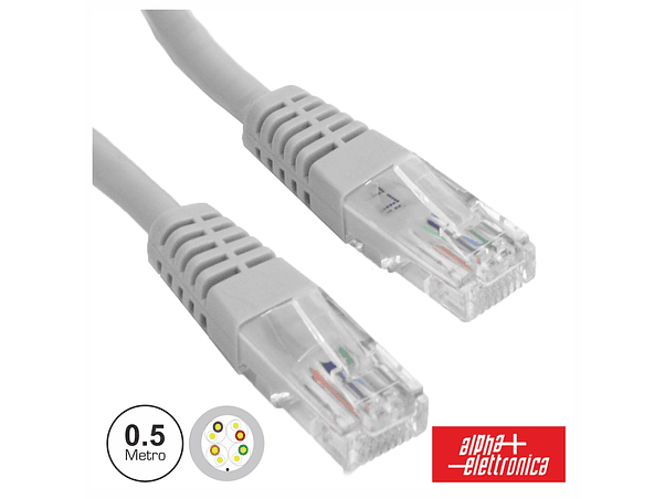 CABO UTP CAT5E CINZA 0.5M 1