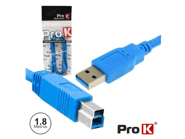 CABO USB-A 3.0 MACHO / USB-B MACHO 1.8M PROK 1