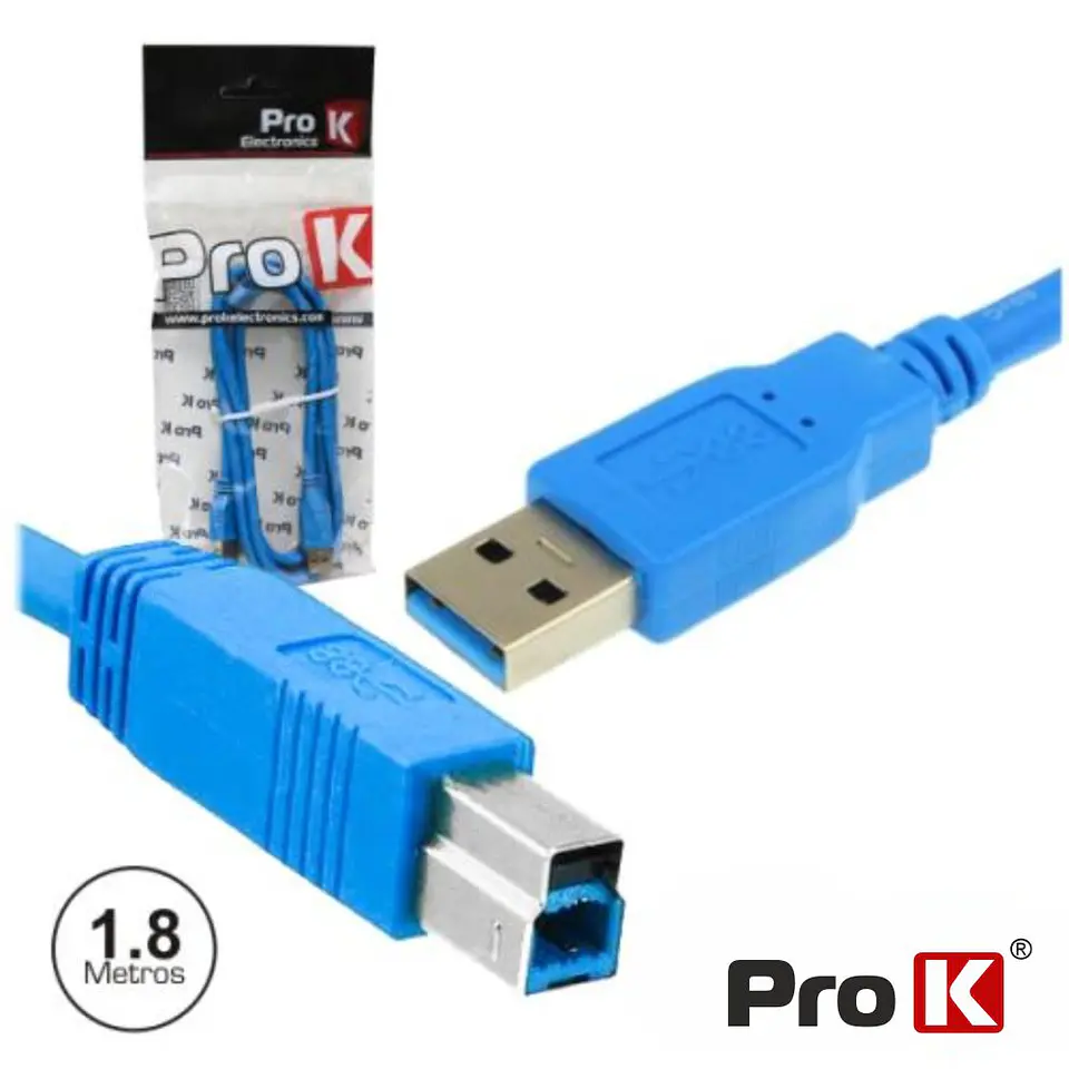 CABO USB-A 3.0 MACHO / USB-B MACHO 1.8M PROK 1