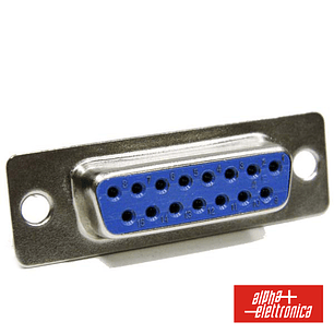 FICHA D-SUB 15P FÊMEA PARA SOLDAR