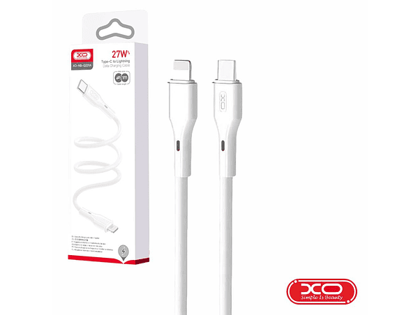CABO USB-C MACHO / LIGHTNING MACHO PD 27W 1M BRANCO XO 1